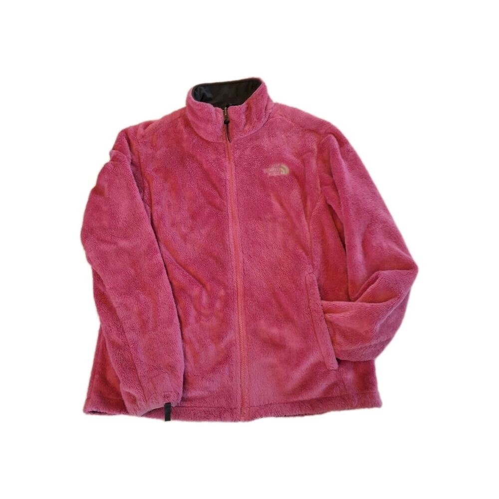 The North Face Women's Pink Furry Fleece Osito Jacket Full Zip Size Large
